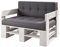 Lermowood Palettenmöbel Mp Sofa 120 x 60 x 40 cm Weiß | Europaletten Indoor und Outdoor Lounge Gartenmöbel Holz Gartenmöbel Set Lounge Möbel Terrasse Balkon Loft Stil Paletten