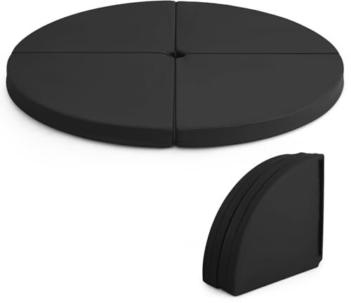 COSTWAY Pole Dance Crash Mat, 150 x 7.5cm Round Portable Gymnastic Exercise Yoga Fitness Dancing Mat, Safety Dancing Cushion Specialized Fall Safety Padding (Dark)