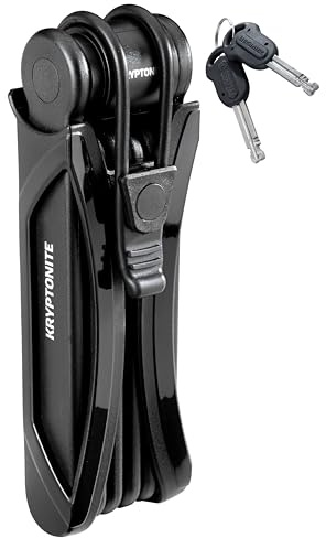 Kryptonite Folding Bike Lock, Compact Lightweight High Security Anti-Theft Foldable Bicycle Lock with 2 Keys and Mount for E-Bikes Scooter Road Mountain Bikes, 88.4cm (34.8 in)