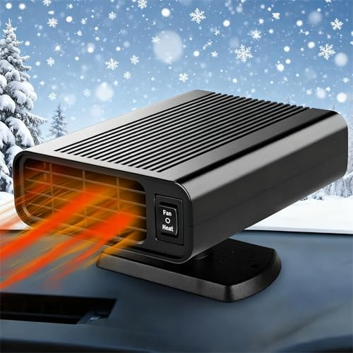 Car Heater 150W Car Heaters for Vehicle: 2 in 1 Fast Heating Defrost Defogger 12V Car Heater that Plug in Cigarette Lighter