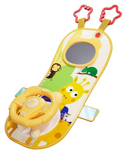 Rear Facing Car Seat Toys, Rear Facing Car Seat Toys, 360° Rotation Baby Steering Wheel Toy with Mirror, Music, Lights and Driving Sounds, 12 Months+ Kids Steering Wheel for Backseat