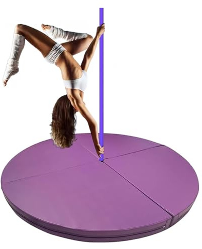 Generisk Pole Dance-matta, vikbar crashpad-matta för Pole Dance, bärbar skyddsmatta för Aerial Fitness, vadderad säkerhetsmatta för Pole Dance, lila, 160 cm x 3 cm (63 tum x 1,2 tum)