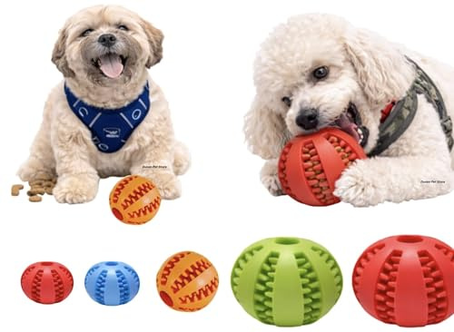 Dusan Pet Store Leckerli Bälle für Hunde 5er-Set – Snackball & Futterball zur Beschäftigung – Intelligenzspielzeug in 5, 6 & 7 cm – Gegen Langeweile – Robustes Hundespielzeug