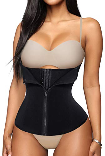 CHUMIAN Unterbrust Korsage Damen Waist Trainer Cincher Gürtel Korsett Bauch Weg Body Shaper Corsage Taillenformer Bauchweggürtel für Gewichtsverlust (Schwarz, Large)