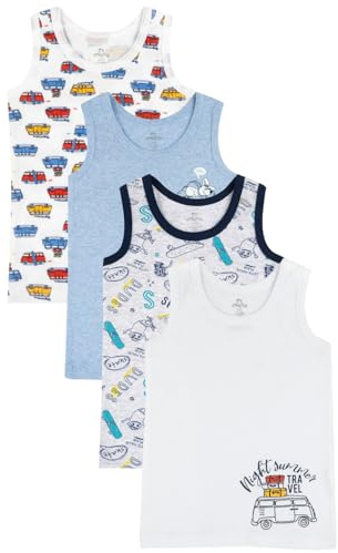Chicco Set 4 Canottiere Bambini e Ragazzi in 100% Cotone NOS_1