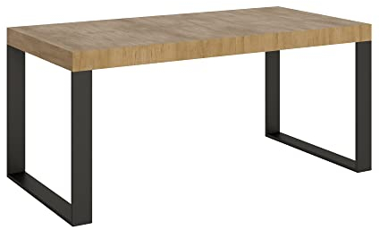 Tavolo allungabile 90x180/440 cm Tecno Quercia Natura telaio Antracite