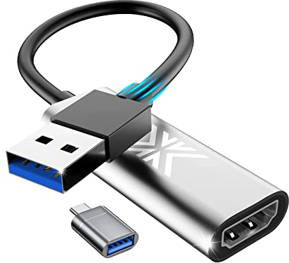 XIIXMASK Video Recording Card, Video Recording Adapter, HDMI to USB Audio Video Recording in 1080P @ 30Hz, 4K @ 30Hz for Teaching, Broadcasting, Gaming, Streaming, Video Conference