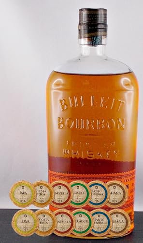 Bulleit Frontier Bourbon Whiskey + 12 Edelschokoladen in 6 Kakaovariationen