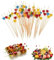 Pinchos de Cocktail,Palillos de Madera para Cocktail,Púas de Cóctel y Palillos de Dientes de Alimentos,Cocktail para Pinchos Comida de Dedo,Palillos de 12 cm Pinchos de Cocktail,Corazón,130pcs