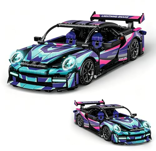 Minxtech Technik Voiture Sport Blocs Ensemble, 1114 Pièces Course Construction Jeu de Maquettes, 1:14 Ensemble de Construction de Voiture de Course, Cadeau Jouet pour Ados et Adultes