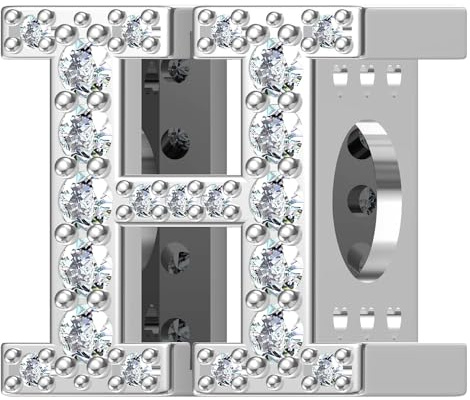 ChenYuTe 925 sterlingsilver bokstavsberlocker A~Z 5A zirkon bokstäver berlocker pärla alfabet berlock kompatibel med europeiska armband och halsband, Sterlingsilver, Kubisk zirkonia