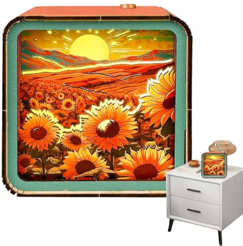 Puzzles Nightlight Puzzle - Luz nocturna portátil de rompecabezas de paisaje | Luz nocturna rompecabezas de madera, decoración del hogar para dormitorio, sala de estar, oficina