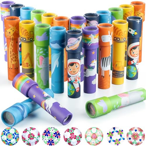 iKeelo 24 Stück Klassisches Kaleidoskope Kinder, Kindergeburtstag Gastgeschenke, Retro Kaleidoskop Mitgebsel für Kindergeburtstag, Weihnachten, Schule und Klassenzimmer Preise