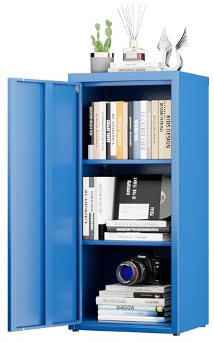 SUPEER Armario archivador de metal para oficina con puerta individual, 88 x 40 x 35 cm, 2 estantes de altura ajustable, taquilla de metal resistente para documentos, archivos y accesorios de oficina