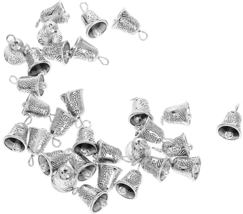 ANDRESLAD 30 piezas Campanas de Aleación para Colgantes Navideños DIY Adornos Decorativos para Bricolaje Campanillas Miniaturas para Bisutería y Decoración Festiva