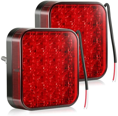 DARKGUARD 2x Fanali Retronebbia LED Rosso 12V/24V 2.2W Universale Fari Antinebbia 16LED Fendinebbia Posteriore Impermeabile IP67 Omologato ECE Luci Di Nebbia per Rimorchio Roulotte Trattore Camion