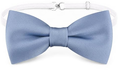 TigerTie Baby fluga satinvävd – förbunden – barnfluga för bröllop, dop och fest – bekväm passform – justerbart elastiskt band 29–40 cm, Ljusblå, Fliegengröße: ca. 7 cm x 3,5 cm
