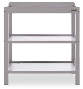 Obaby Open Changing Unit, Warm Grey Nursery Changing Station with Open Storage Shelves for Nappies, Wipes and Baby Essentials