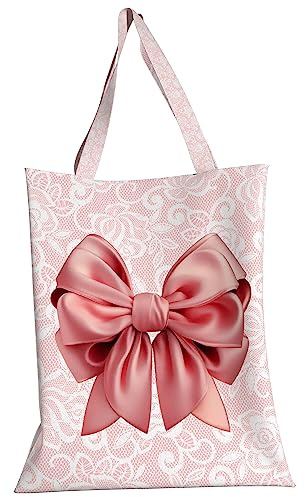 PETTI Artigiani Italiani - Borsa Shopper Donna, Tote Bag, Borsa Spesa Riutilizzabile, Borsa da Spiaggia, Borsa Shopper Stoffa, Fiocco Rosa, 100% Made in Italy