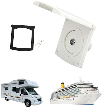 Tissting Tanklock 79 mm vattentanklock med 2 nycklar och lock, läckagesäkert vatten dricksvatten, fyllningsstuts, vattenlock för ID 40 mm, vattenledningar, husbil, husvagn, husbil, husvagn, husbil