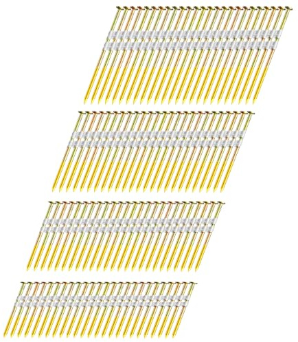 HW HAMWOO Framing Nails,21°Round Head Nail Pack,Galvanized Nail,Smooth Shank,Suitable for 20 to 22 Degree Framing Nailer nailers(2,2-1/2,3,3-1/2:600Pcs)
