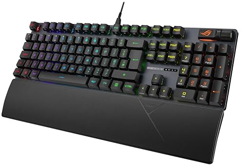 ASUS ROG Strix Scope II RX Gaming-Tastatur, IP57, dämpfender Schaumstoff, vorgeschmierte ROG RX rote optische Schalter, PBT-Tastenkappen, Multifunktionssteuerungen, Xbox Game Bar-Funktions-Hotkeys,