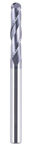 SpeTool Ball Nose Carbide End Mill 1/4 inch Shank CNC Cutter Router Bits Double Flutes 3 inch Total Length Spiral Milling Tool