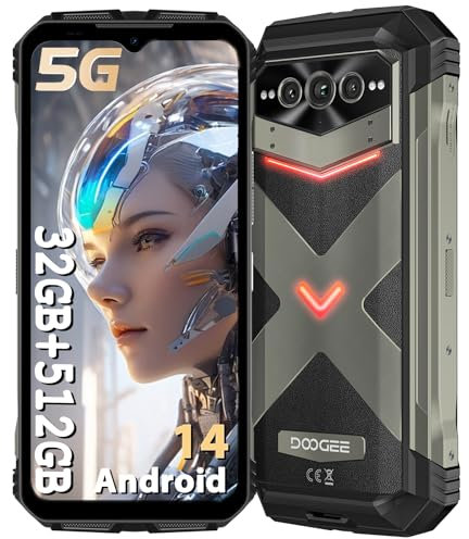 DOOGEE VMAX Pro 5G Telephone Portable Incassable 32GB+512GB/TF 2TB, 22000mAh 33W Smartphone Incassable Android 14, Caméra 108MP+Vision Nocturne, 6.58 FHD+ 120Hz, IP68 IP69K/NFC/OTG/WiFi6