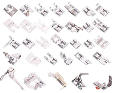 Vitasemcepli 32 Piedini Macchina da Cucire Perfetto Accessori Patchwork Cucito al Piedino Compatibili la Singer/Baby Lock/Brother/Janome/Elna/New Home/Simplicity Macchina a Gambo Basso