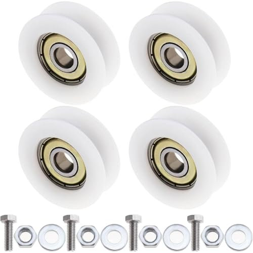 Gewächshaus-Türräder, 38 mm Gewächshausglas-Ersatz, Gewächshauszubehör für Gewächshaus, Gartenglas, Hotel-Duschtür – inklusive Schrauben, Mutter und Abstandshalter