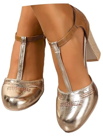 Scarpe tradizionali da donna eleganti Mary Jane scarpe basse sportive, Oktoberfest, con lacci, scarpe da avena, con tacco morbido, larghezza H, Oro 3., 38 EU