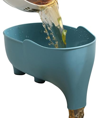 Adorabile Cestino con Colino a Forma di Elefante - Scolapasta Multiuso per Lavello da Cucina, Setaccio Drenante Versatile per Lavare Alimenti, Frutta, Pasta | Il filtro di scarico decorativo si adatta