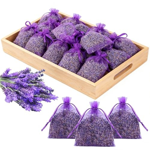 20 Sacchetti Profumati Lavanda Vera Essiccata, Antitarme Naturale, Bustine Profumate di Qualità Superiore, Profumatori Ambiente, per Armadi, Cassetti, Guardaroba, Biancheria e Ripostiglio