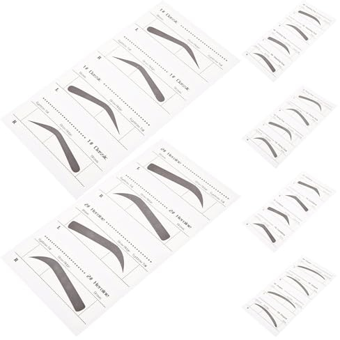 NUOBESTY Pochoirs à Sourcils Jetables 6 Modèles pour Maquillage Femme et Fille Autocollants Sourcils Précis Kit de Gabarits de Faciles à Utiliser pour Dessin