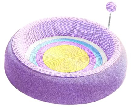 Baoblaze Rascador para Gatos, Juguetes de Entrenamiento para Gatos, Tablero rascador para Gatos, Almohadilla rascadora para Gatos para perseguir y Hacer, Redondo