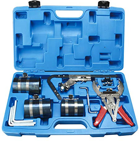 FreeTec 12tlg Kolbenring Spannband Satz, Ø53-175mm Kolbenringspannband Kolbenringzange Kolbenringnutreiniger Set, Kolbenspannband für Auto Motorrad Motor Reparatur