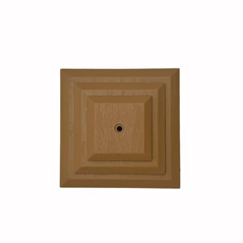 Linic Plastics Pack of 10 Plastic Fence Post Caps in Light Brown (Harvest Gold) to fit a 3 Square Fence Post, Rot Proof. (GT0044). UK Made. Free UK Postage