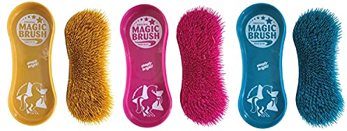 netproshop Pferde Bürsten Magic Brush Gegen Hartnäckigen Schmutz, Farbe:Curry