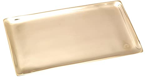 NKlaus piatto candela rettangolare 17x9 cm ottone lucido oro vassoio moderno decorazione piattino 10533