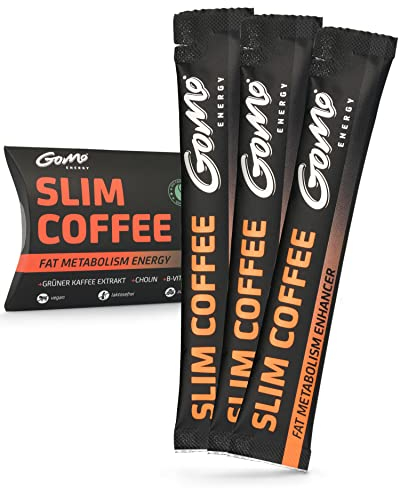 GoMo SLIM COFFEE - Instant Kaffee Getränkepulver mit Koffein & Cholin – Kaffeepulver mit Mate, grünem Kaffee-Extrakt & B-Vitaminen – 80mg Koffein pro Portion – Vegan, gluten- & laktosefrei – 30 Sticks