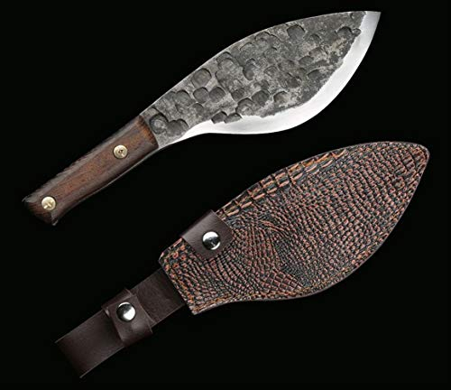 Coltello da macellazione Tang da 6,5 ​​pollici da 60 a 61 HRC. Cucina da cucina High Manganese Steel Durezza Forgiata Coltello manuale Forgiato Macellaio tradizionale coltelli