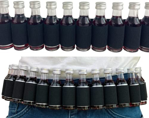 Ravary® | Supporto per cintura per liquore | L | Cintura per cartucce | 20 slot | per aria di Berlino | feste, addio al celibato, regalo per feste