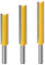 Bestgle fräser für oberfräse 8mm schaft 3 stück extra langer bündigfräser präzise hartmetallschneiden für holz fräser schneiden nutfräsen (76mm, 63mm, 50m)