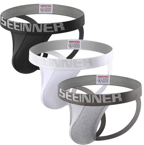 Casey Kevin Jockstrap herrunderkläder suspension underkläder stringtrosor atletisk sport stringtrosor, B1-svart/vit/grå, L