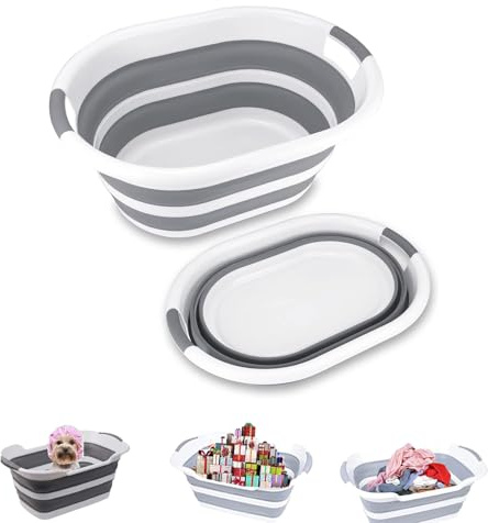 SHJOEE Piscina per Cani Pieghevole Organizzatore Multifunzionale Scatola Portaoggetti Portatile Salvaspazio Cesto Portabiancheria Pieghevole Bacinella Vasca da Bagno (26L)