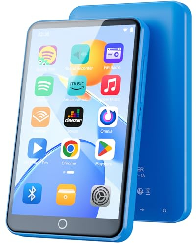 80GB MP3 Player mit WiFi Bluetooth - 4 Zoll IPS Touch Screen, Musikplayer für Kinder, Android MP4 Player mit Spotify, Audible, Amazon Music, Deezer, Play Store Streaming Music Apps