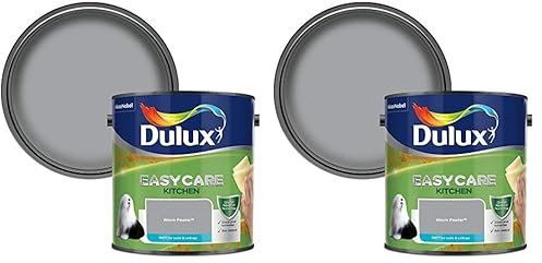 Dulux Easycare Kitchen Matt Emulsion Paint For Walls And Ceilings - Warm Pewter 2.5 Litres (Pack of 2)