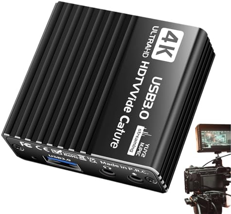 Capture Card for Streaming Low Latency, 4K Device, 60FPS Adapter, Recorder,