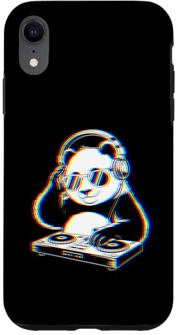 Funny Panda DJ With Headphones and Turntable Custodia per iPhone XR