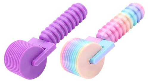 Healvian Lot de 2 Rouleaux en Plastique pour Peinture Strass Rouleau de Scellage Ajustable pour Broderie Diamant Outils de Lissage Colorés Violet et Multicolore Accessoires DIY pour Art